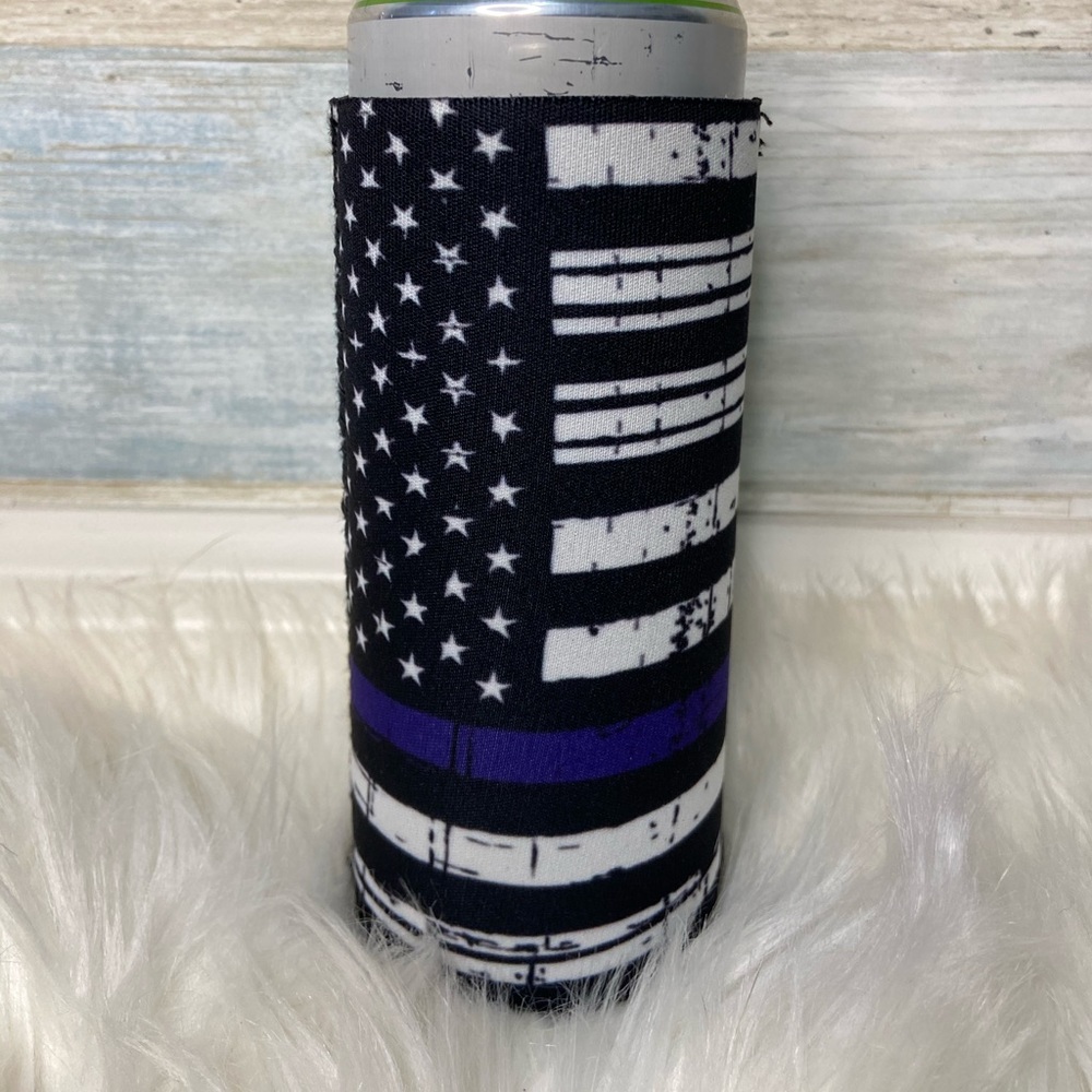 Blue Line Slim Koozies